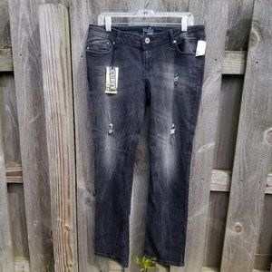 Distressed Black Jade Jeans Embroidered 13 /14